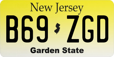 NJ license plate B69ZGD