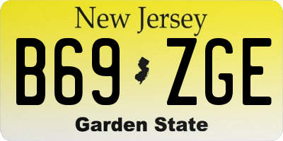 NJ license plate B69ZGE
