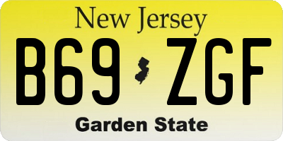 NJ license plate B69ZGF