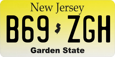 NJ license plate B69ZGH