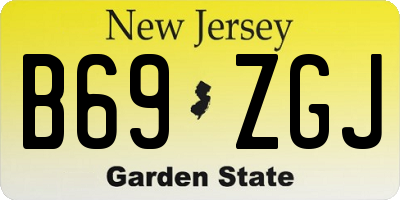 NJ license plate B69ZGJ