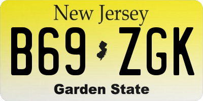 NJ license plate B69ZGK