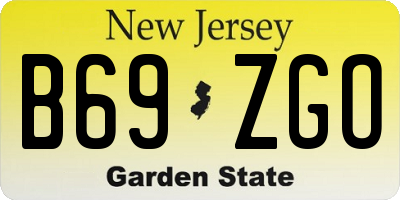 NJ license plate B69ZGO