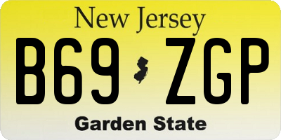 NJ license plate B69ZGP