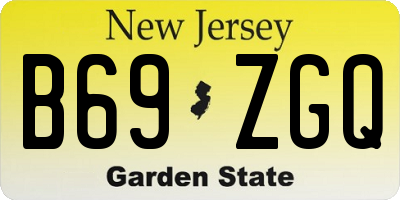 NJ license plate B69ZGQ