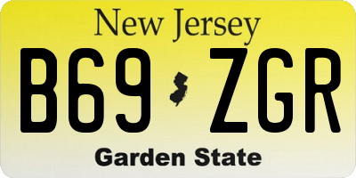 NJ license plate B69ZGR