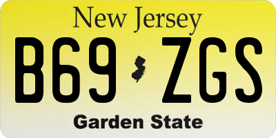NJ license plate B69ZGS