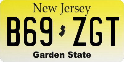 NJ license plate B69ZGT