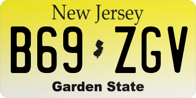 NJ license plate B69ZGV