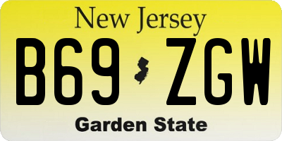 NJ license plate B69ZGW