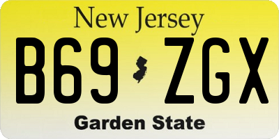 NJ license plate B69ZGX