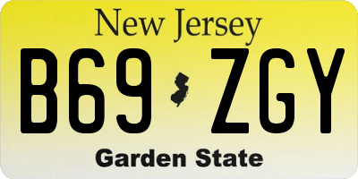 NJ license plate B69ZGY