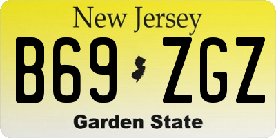 NJ license plate B69ZGZ