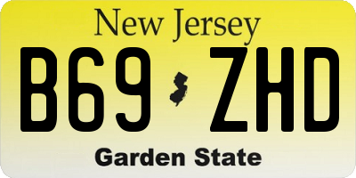 NJ license plate B69ZHD