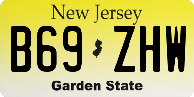 NJ license plate B69ZHW