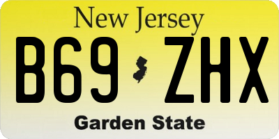 NJ license plate B69ZHX