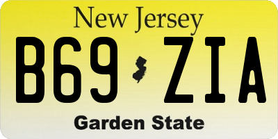 NJ license plate B69ZIA