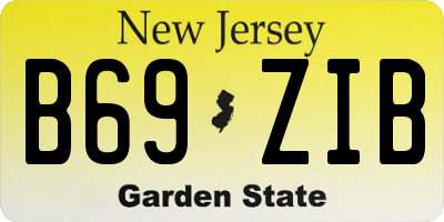 NJ license plate B69ZIB