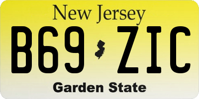 NJ license plate B69ZIC