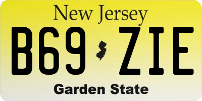 NJ license plate B69ZIE