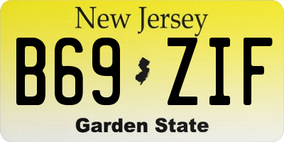 NJ license plate B69ZIF
