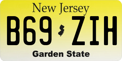 NJ license plate B69ZIH