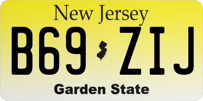 NJ license plate B69ZIJ
