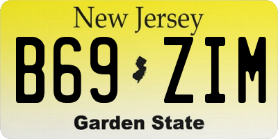 NJ license plate B69ZIM