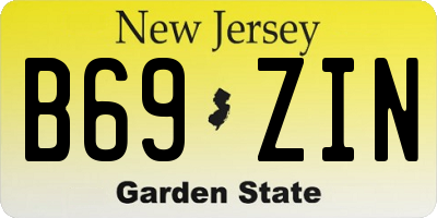 NJ license plate B69ZIN
