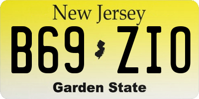 NJ license plate B69ZIO