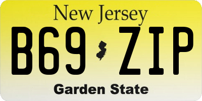 NJ license plate B69ZIP