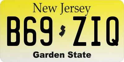NJ license plate B69ZIQ