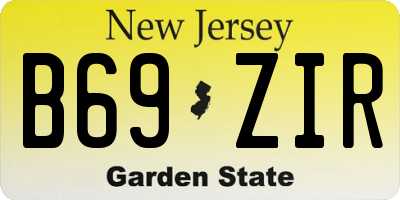 NJ license plate B69ZIR
