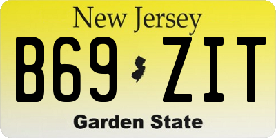 NJ license plate B69ZIT