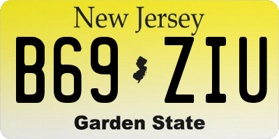 NJ license plate B69ZIU