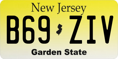 NJ license plate B69ZIV
