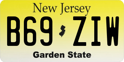 NJ license plate B69ZIW