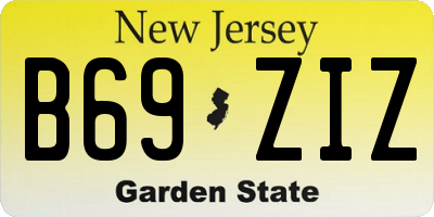 NJ license plate B69ZIZ