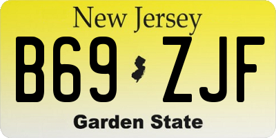 NJ license plate B69ZJF