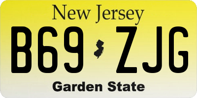 NJ license plate B69ZJG