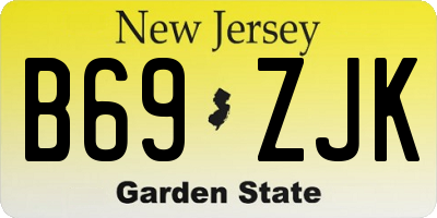 NJ license plate B69ZJK