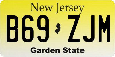 NJ license plate B69ZJM