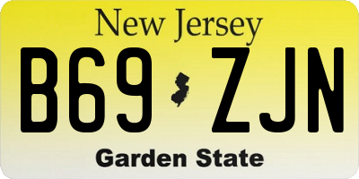 NJ license plate B69ZJN