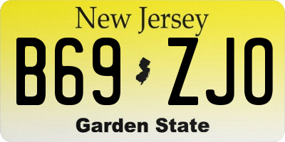 NJ license plate B69ZJO