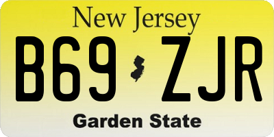 NJ license plate B69ZJR