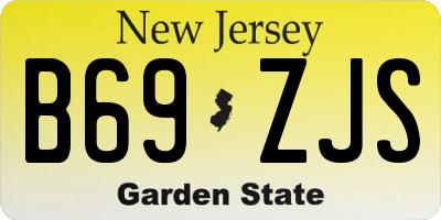 NJ license plate B69ZJS