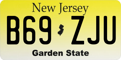 NJ license plate B69ZJU