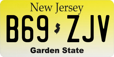 NJ license plate B69ZJV
