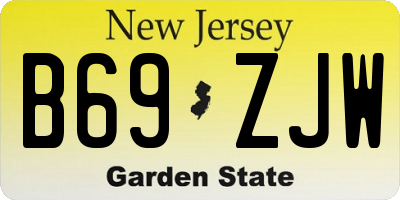 NJ license plate B69ZJW