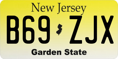 NJ license plate B69ZJX